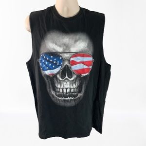 American Skull Graphic Muscle Shirt Faded Glory